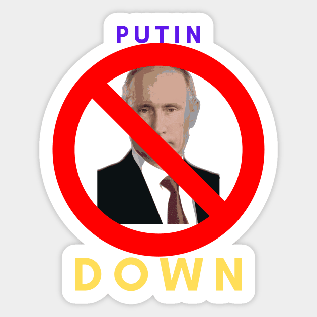 Putin down Sticker by IOANNISSKEVAS